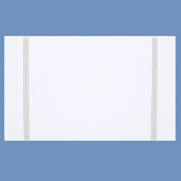 new Nestwell 100% Hygro Cotton 22x34" TUB MAT - WHITE w/ TAN Stripes - Picture 1 of 6